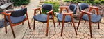 2 REFINISHED REUPHOLSTERED Mid Century Modern walnut armchairs 3