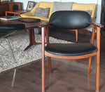 Set of 2 REFINISHED REUPHOLSTERED Mid Century Modern walnut armchairs 5