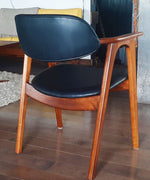 Set of 2 REFINISHED REUPHOLSTERED Mid Century Modern walnut armchairs 6