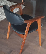 Set of 2 REFINISHED REUPHOLSTERED Mid Century Modern walnut armchairs 8