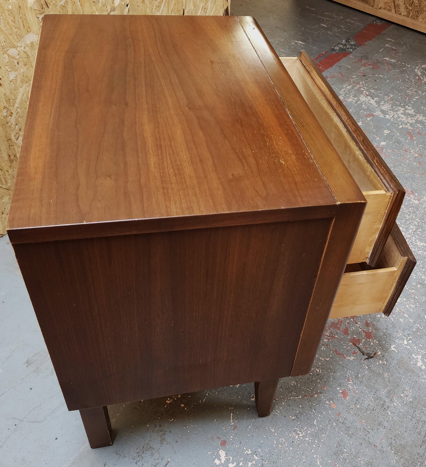 Mid Century Modern Walnut Bedside/ End Table in style of Vladimir Kagan