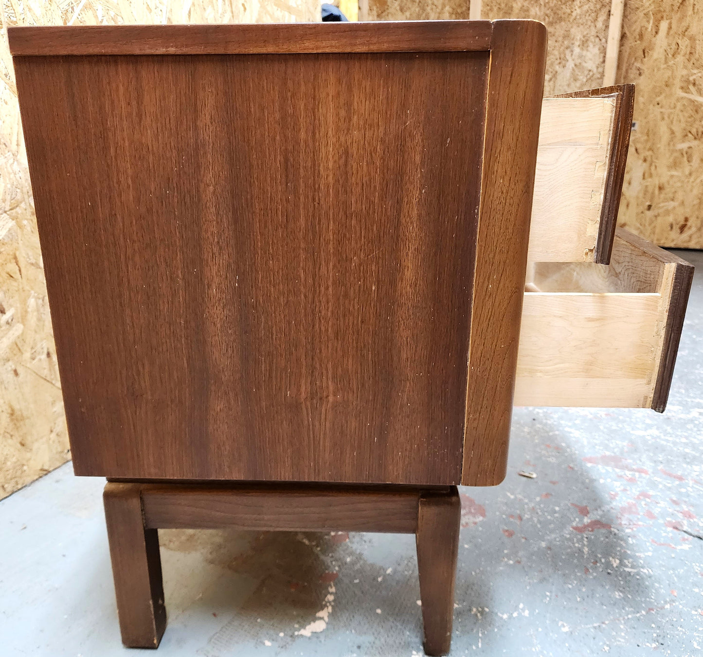 Mid Century Modern Walnut Bedside/ End Table in style of Vladimir Kagan