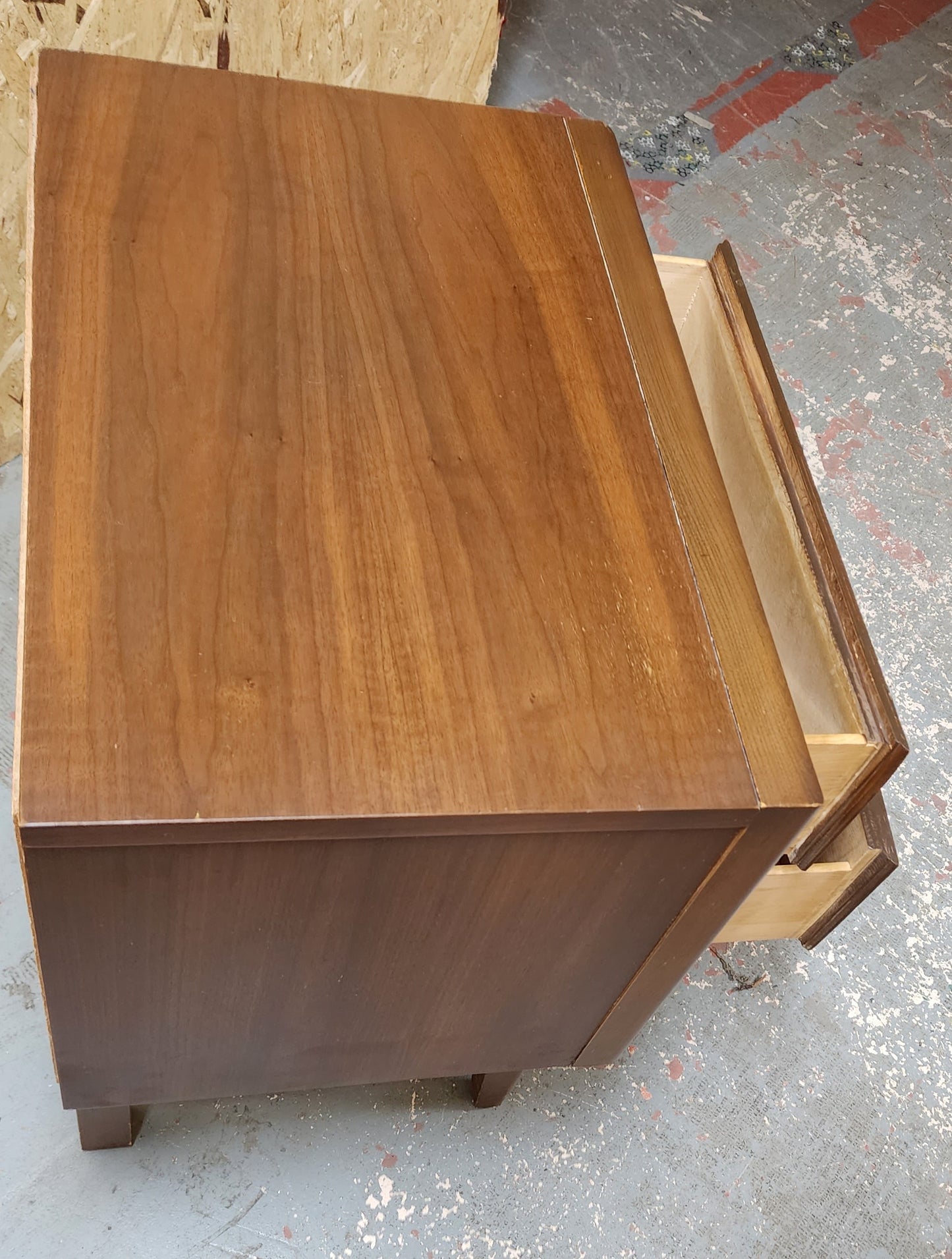 Mid Century Modern Walnut Bedside/ End Table in style of Vladimir Kagan