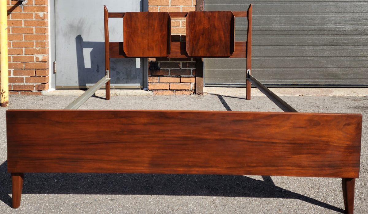 REFINISHED Mid Century Modern Walnut Bed Double/ Full