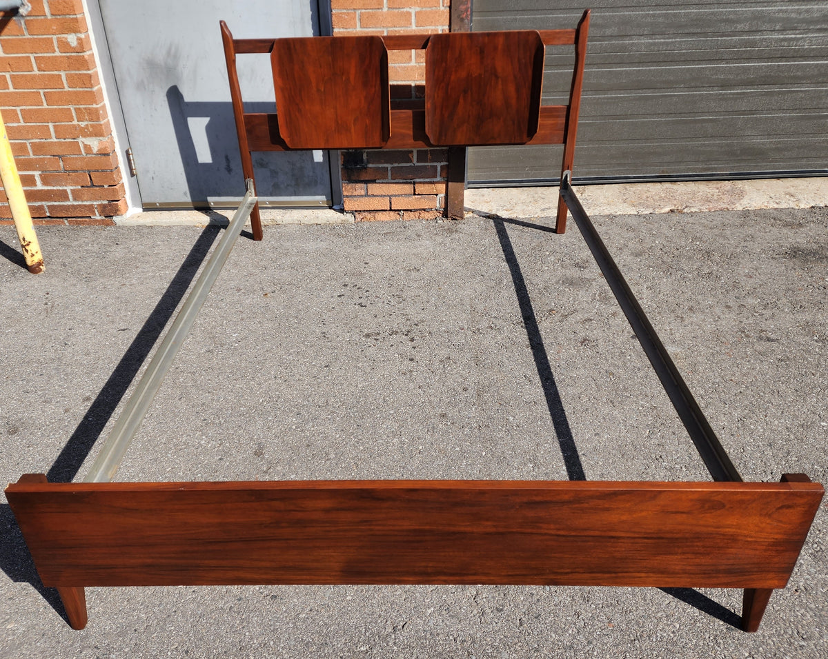 REFINISHED Mid Century Modern Walnut Bed Double/ Full