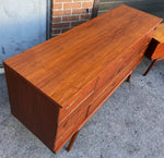 REFINISHED Mid Century Modern Walnut Bed Double, 2 Nightstands & Dresser, Perfect 7