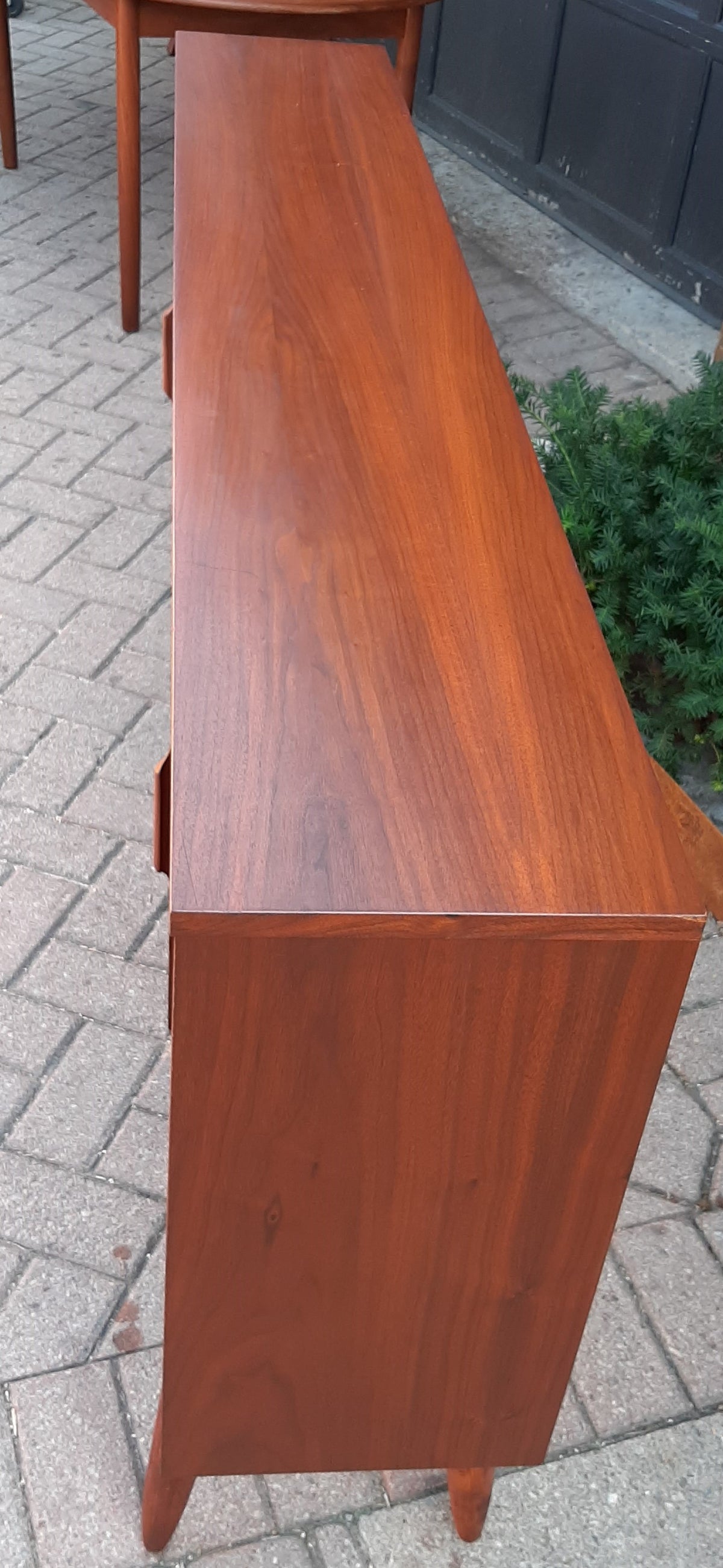 REFINISHED MCM Walnut Display w woven & glass doors 71