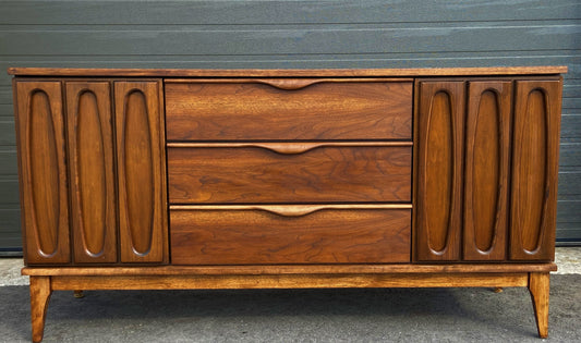 REFINISHED MCM Walnut Buffet Sideboard 5 ft Perfect