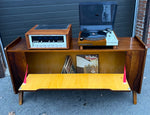 Mid Century Modern Walnut Linen Chest w Finished Back/Records Storage/ Media Unit/ Divider 2