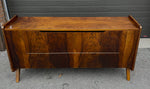Mid Century Modern Walnut Linen Chest w Finished Back/Records Storage/ Media Unit/ Divider 4