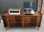Mid Century Modern Walnut Linen Chest w Finished Back/Records Storage/ Media Unit/ Divider 9