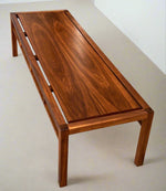 REFINISHED Mid Century Modern Walnut Coffee Table, Floating Top L 58