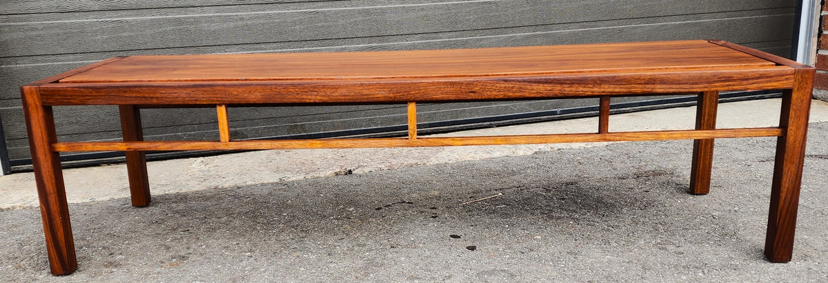 REFINISHED Mid Century Modern Walnut Coffee Table, Floating Top L 58