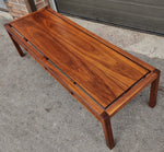REFINISHED Mid Century Modern Walnut Coffee Table, Floating Top L 58
