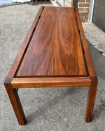 REFINISHED Mid Century Modern Walnut Coffee Table, Floating Top L 58