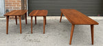 REFINISHED Mid Century Modern Solid Walnut Coffee Table & 2 End Tables 11