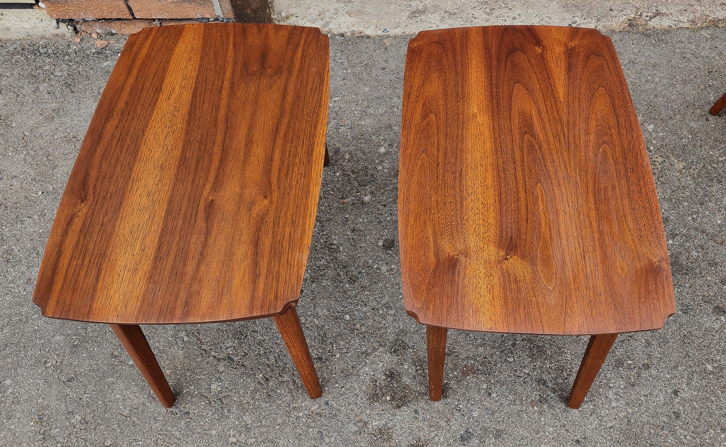 REFINISHED Mid Century Modern Solid Walnut Coffee Table & 2 End Tables