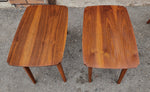 REFINISHED Mid Century Modern Solid Walnut Coffee Table & 2 End Tables 3
