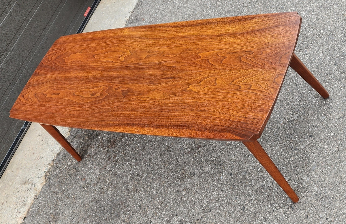 REFINISHED Mid Century Modern Solid Walnut Coffee Table & 2 End Tables