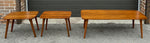 REFINISHED Mid Century Modern Solid Walnut Coffee Table & 2 End Tables 9