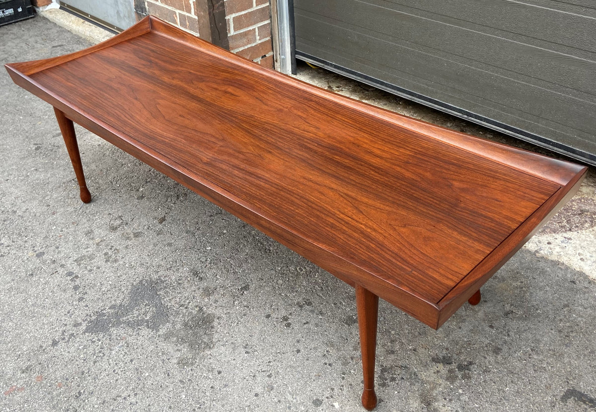 REFINISHED Mid Century Modern Walnut Coffee Table by Deilcraft 5ft