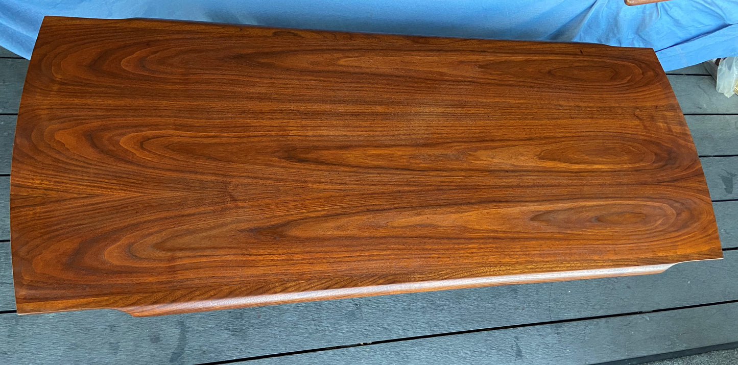 REFINISHED Mid Century Modern walnut coffee table
