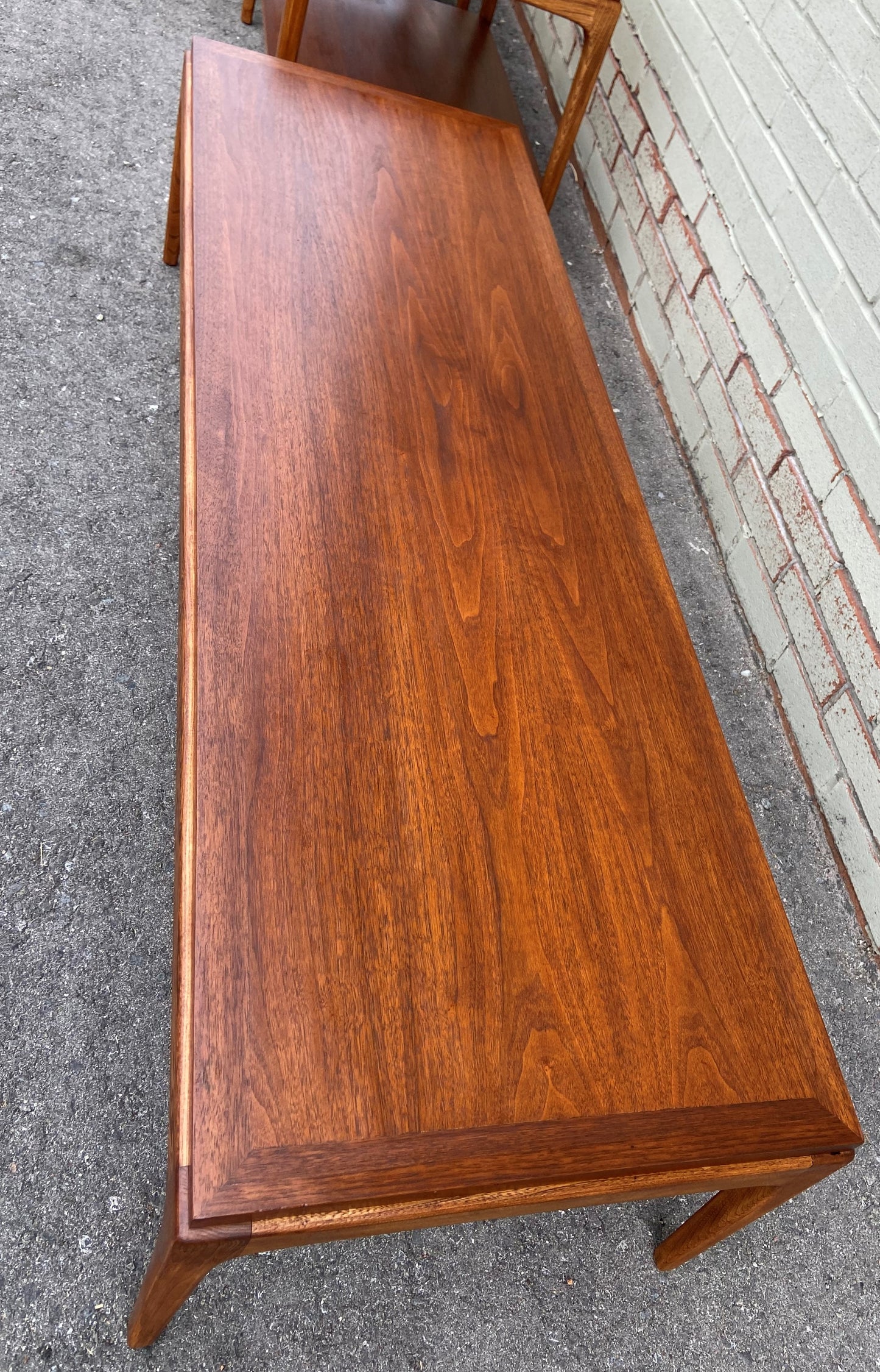 REFINISHED Mid Century Modern Walnut Coffee Table by Lane, PERFECT, Low