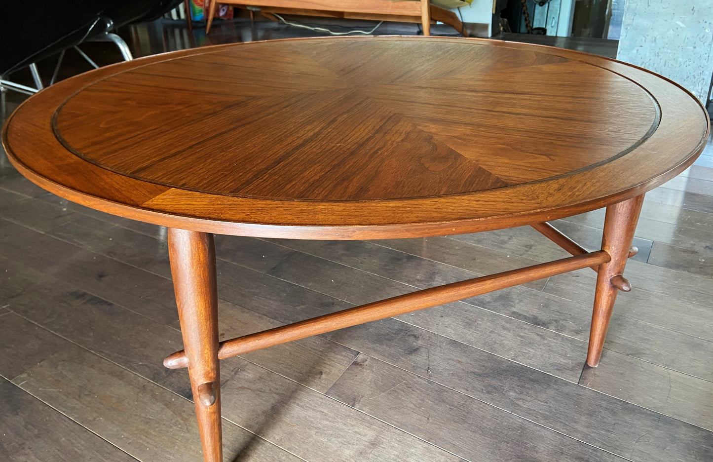 REFINISHED MCM Copenhagen Walnut Round Coffee Table by Lane D38"