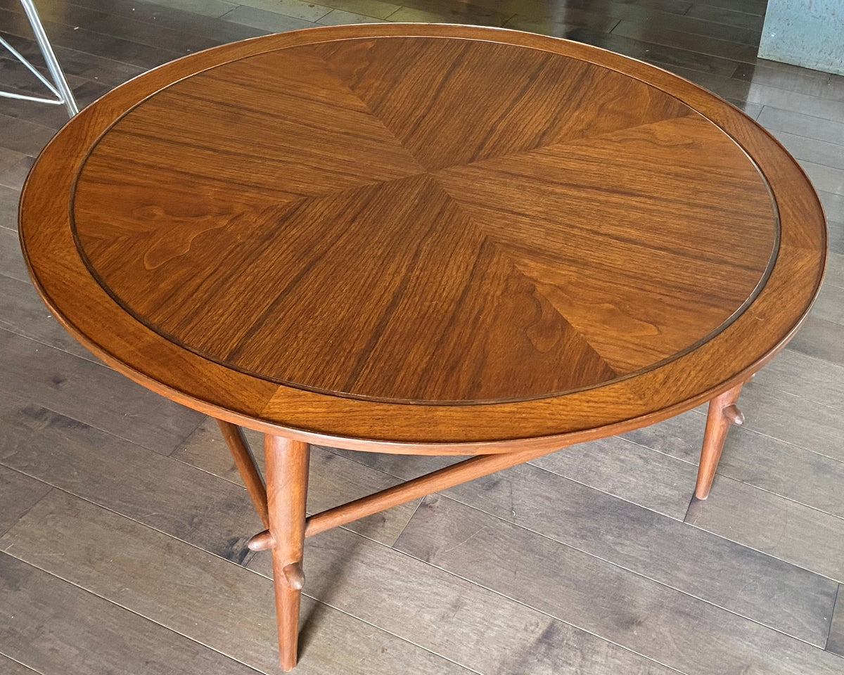 REFINISHED MCM Copenhagen Walnut Round Coffee Table by Lane D38