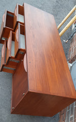 REFINISHED  MCM Walnut Credenza with Finished Back, wide and low 4