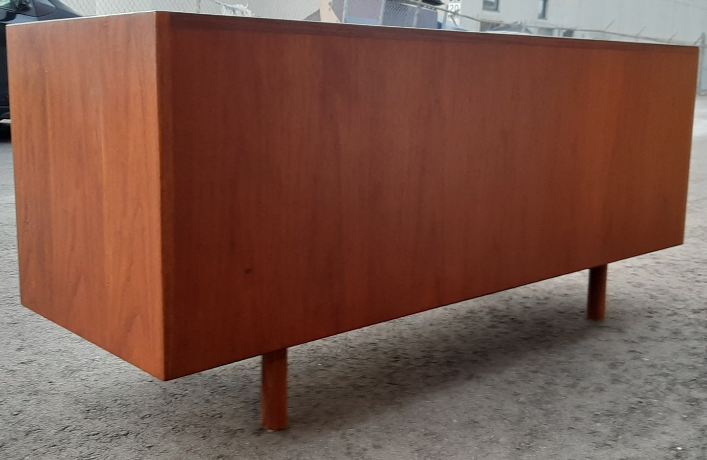 REFINISHED  MCM Walnut Credenza with Finished Back, wide and low