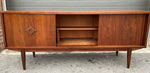 REFINISHED Mid Century Modern Walnut Sideboard Two-Sided/ Divider w 6 doors, 72