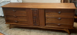 REFINISHED MCM Walnut Brutalist Walnut Dresser Credenza 80