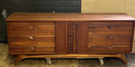 REFINISHED MCM Walnut Brutalist Walnut Dresser Credenza 80