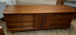 REFINISHED MCM Walnut Brutalist Walnut Dresser Credenza 80