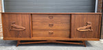 REFINISHED MCM Walnut Credenza or Dresser with sliding doors, PERFECT 11