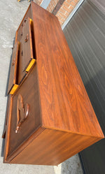 REFINISHED MCM Walnut Credenza or Dresser with sliding doors, PERFECT 8