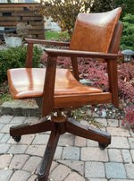 REFINISHED REUPHOLSTERED MCM walnut desk chair adjustable by Krug, Perfect 2