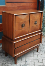 Mid Century Modern Walnut Tallboy in style of Vladimir Kagan 1