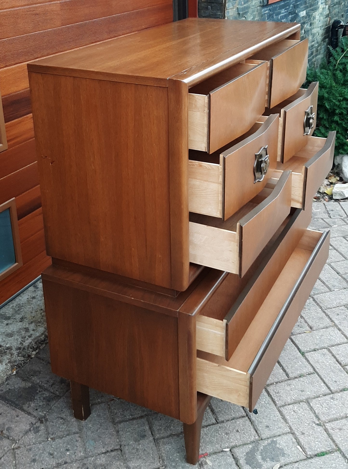 Mid Century Modern Walnut Tallboy in style of Vladimir Kagan