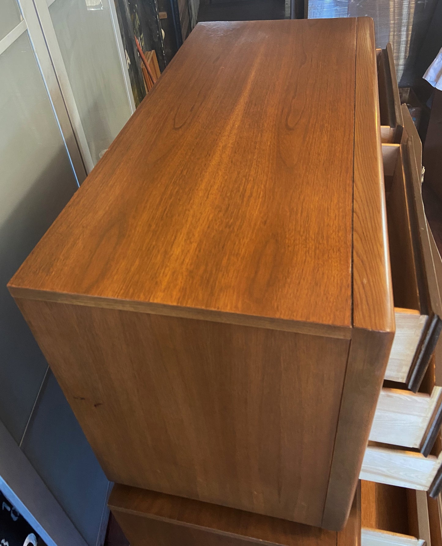 Mid Century Modern Walnut Tallboy in style of Vladimir Kagan