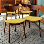 4 REFINISHED Mid Century Modern Walnut Chairs will be REUPHOLSTERED 1