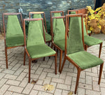 Set of 8 REFINISHED MCM walnut sculptural chairs, REUPHOLSTERED, perfect 3