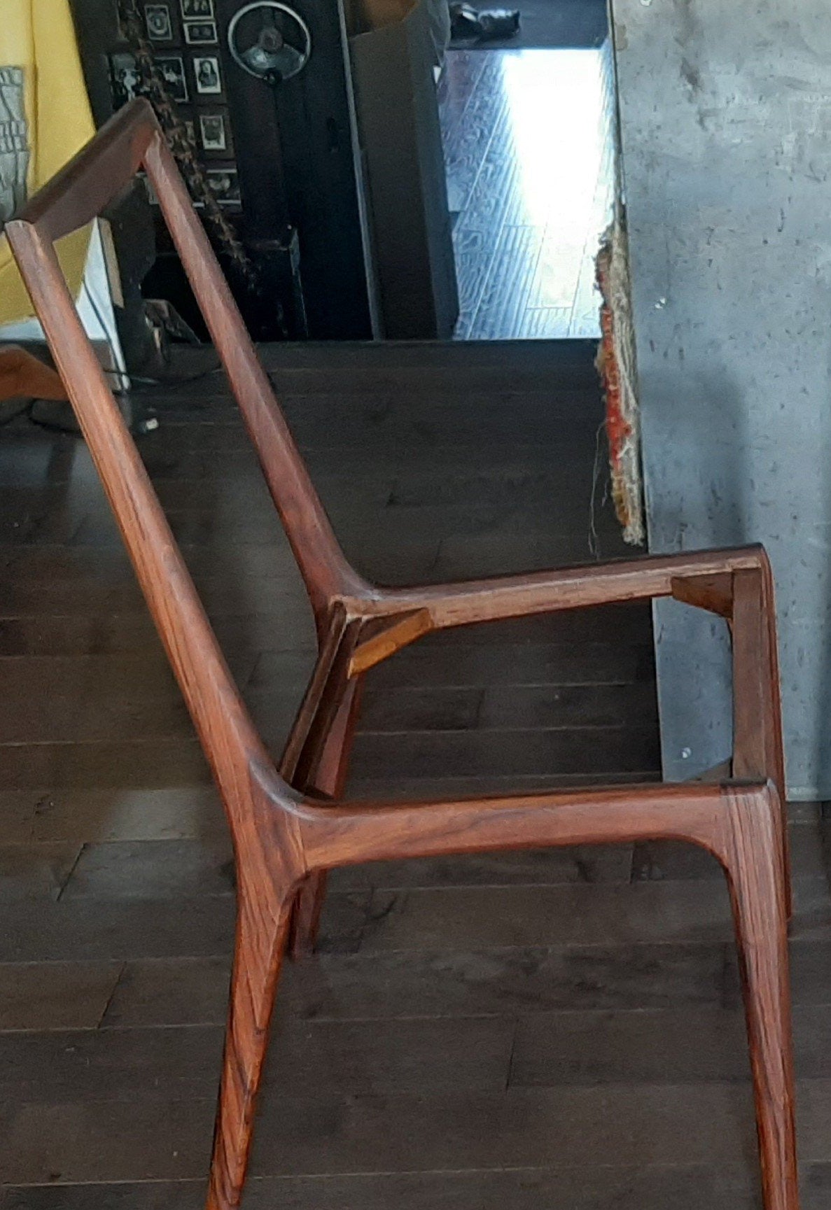 8 REFINISHED MCM walnut sculptural chairs PERFECT, ready for new upholstery, each chair $249 - Mid Century Modern Toronto