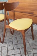 4 REFINISHED Mid Century Modern Walnut Chairs will be REUPHOLSTERED 4