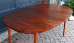 REFINISHED MCM Walnut Dining Table Oval w 2 leaves, 57