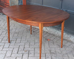 REFINISHED MCM Walnut Dining Table Oval w 2 leaves, 57