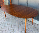 REFINISHED MCM Walnut Dining Table Oval w 2 leaves, 57