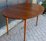 REFINISHED MCM Walnut Dining Table Oval w 2 leaves, 57