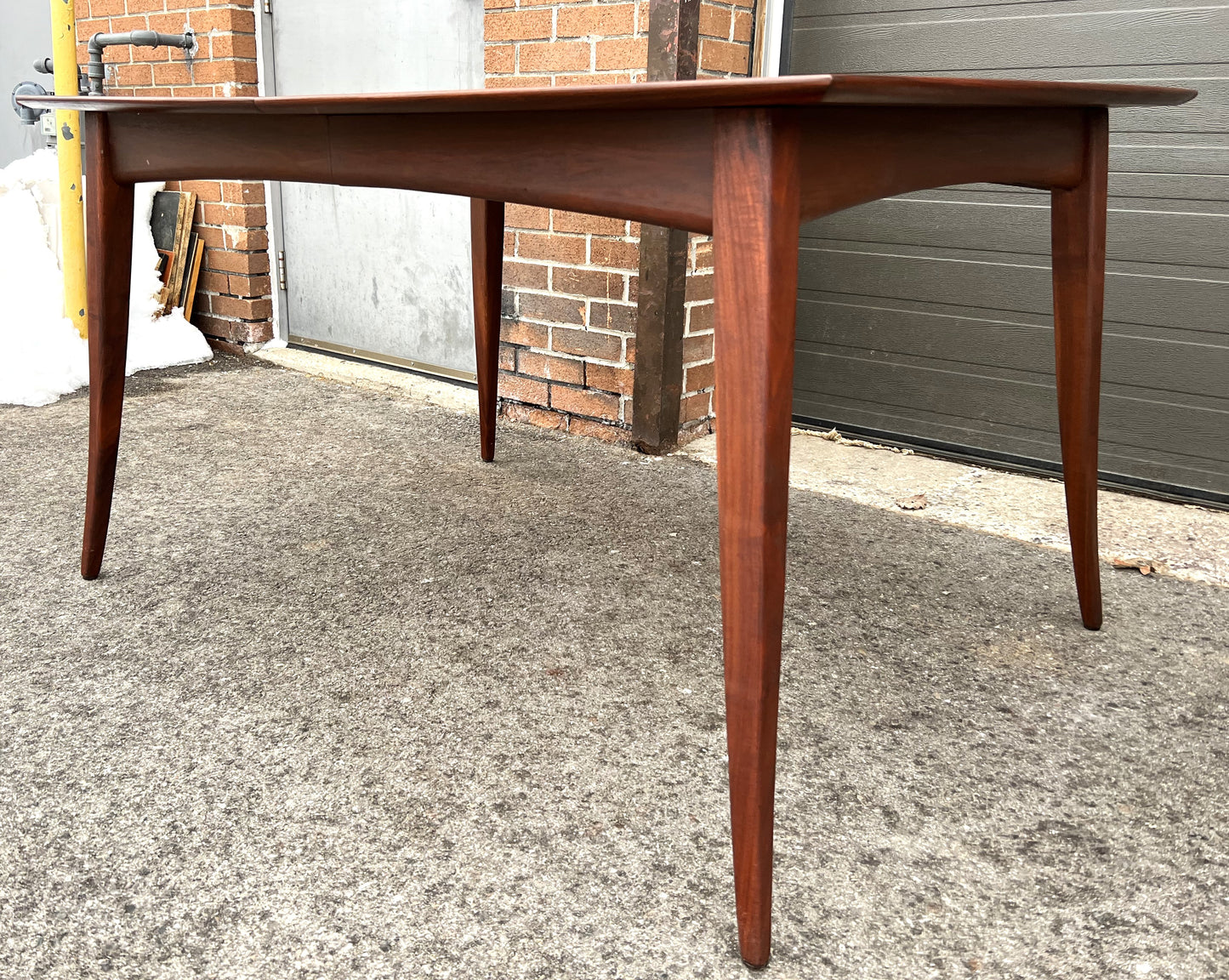 REFINISHED Mid Century Modern Walnut Table w 3 Leaves by R. Spanner 55"- 97"